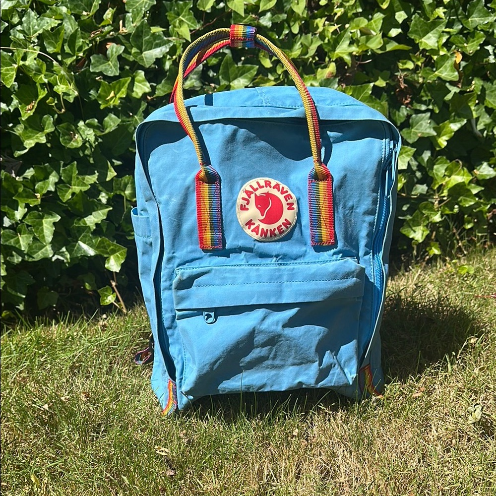 Fjallraven Blue and Rainbow Backpack Kranken